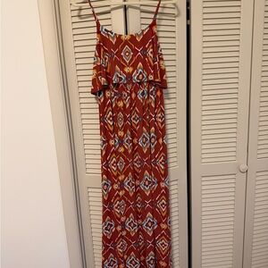 Women’s Red Patterned Maternity Maxi Dress